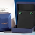thumbnail image 5 of Gem Stone King 14K White Gold Green Simulated Emerald Stud Earrings for Women Men (3.30 Cttw, Round 8MM), 5 of 6