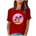 thumbnail image 1 of Birdeem Mode Femme Imprimé Col Rond Manches Courtes T-Shirt Blouse Ample, 1 of 4