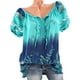 thumbnail image 3 of Blusa Camisa estampada de manga corta con cuello en V Blusa suelta Mujer Top de verano, Verde, 5XL Kearding AP001925-72, 3 of 7