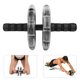 thumbnail image 4 of Rodillo de fitness con rodamiento, entrenamiento, ejercitador abdominal, juego de correas de tracción, equipo de entrenamiento doméstico, cintura, adelgazamiento, ejercicio deportivo, rodamiento negro, 4 of 5