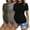 3pcs Black / Army Green / Grey, variant on 3 Pack Maternity Tee Shirts Short Sleeve Crew Neck Pregnancy Tunic Top Blouses Black/Dirty Pink/Light Grey