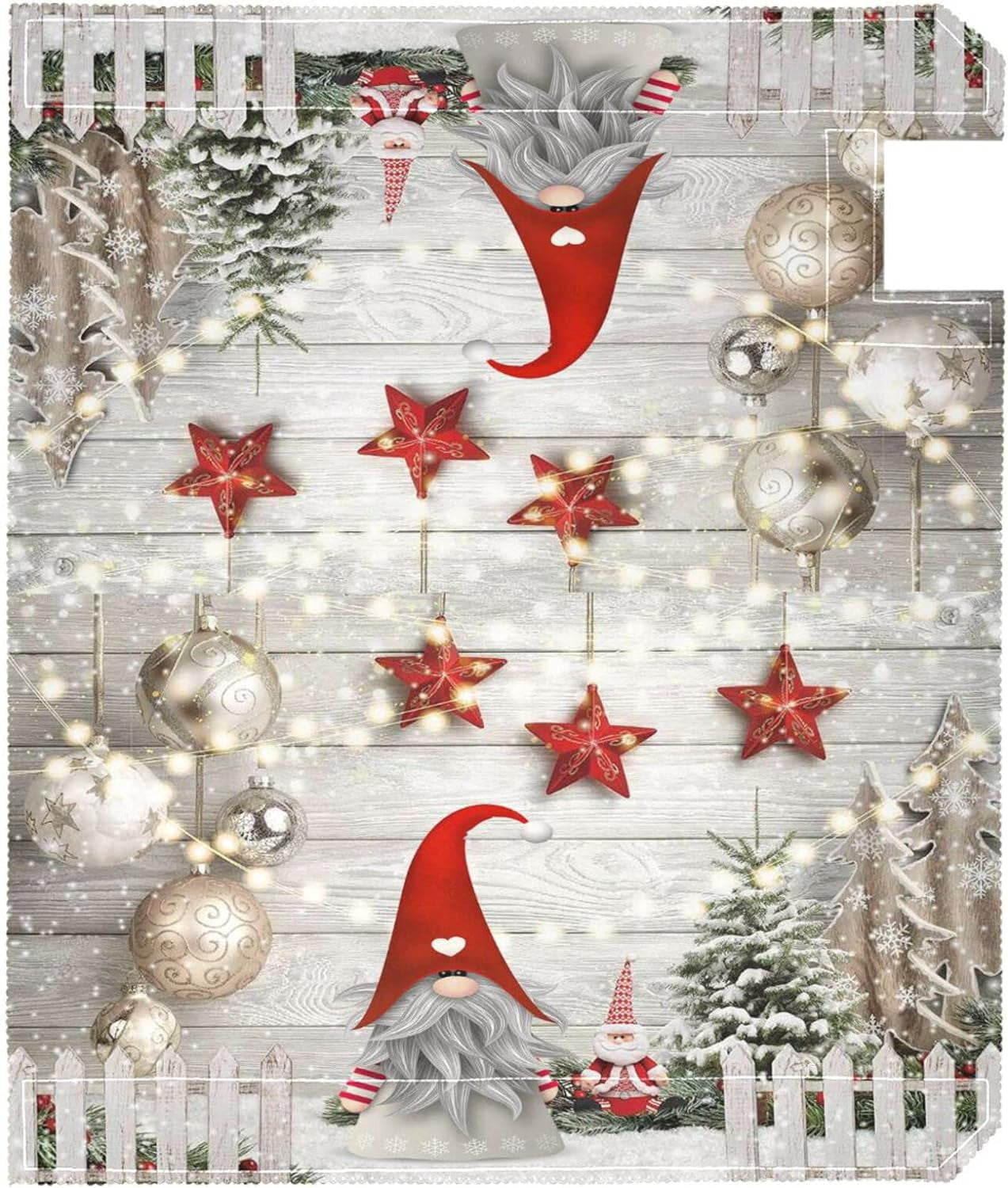 Christmas Winter Gnome Mailbox Covers Magnetic Xmas Tree Balls Mailbox Cover Wraps Standard Size 18"X21" Post Letter Box Cover Garden Decorations