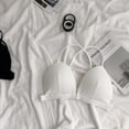 thumbnail image 2 of Sujetador sin hilos transpirable Hacer subir bralette hilo de algodón sexy ropa interior con hebilla frontal, blanco kenally AP001473-01B, 2 of 7