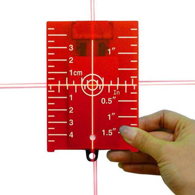 Tarjeta de objetivo de nivel láser vertical/horizontal Placa de haz de línea roja/verde (roja)