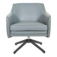 thumbnail image 3 of Faux Leather Guest Chair in Charcoal Gray Faux Leather with Black Base, 3 of 8