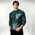 thumbnail image 6 of Fanshiluo Men's Mock Neck Long Sleeve Velvet Fleece Base Layer Shirt, Warm Undershirt,Size S-3XL, 6 of 6