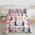 thumbnail image 2 of Manfei Adults Female Western Cowgirl Boots Bedding Comforter Set 2pcs,Chic Floral Flowers Twin Comforter Sets Microfiber,Exotic Style Breathable Bedding Set,Super Cozy Room Decor,Reversible, 2 of 8