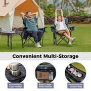 KingCamp Oversized Folding Camping Chair, High Back Heavy Duty for Adults, Fully Padded Folding Chairs Outdoor Sports, Portable Comfy Camping Chairs 400LBS Capacity Lawn Chair
