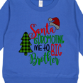 thumbnail image 3 of Inktastic Santa is Promoting Me to Big Brother Green Plaid Tree Toddler Sweatshirt, 3 of 4