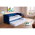 thumbnail image 1 of Cama Doble de Lino Azul Makora Modelo Gambino No Incluye Colchones, 1 of 8