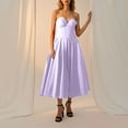 thumbnail image 3 of Efsteb Cocktail Dresses for Women Strapless Corset Dress Solid Color Tube Maxi Dresses Evening Party Wedding Guest Dress (Purple,L), 3 of 7