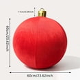 thumbnail image 4 of Clearance Large Velvet Christmas Ornament Ball, 24 Inch Inflatable PVC Xmas Decoration Ball with Gold Cap, Oversized Holiday Decor for Christmas Indoor Outdoor Party Display, 4 of 6