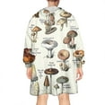 thumbnail image 2 of Brown Mushroom Label Light Pattern Wearable Oversized Blanket,Wearable Blanket Hoodie for Adults,Cozy Hooded Blankets with Super Pockets,Super Warm Fuzzy Pullover for Women & Men, 2 of 6