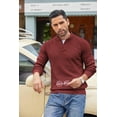 thumbnail image 2 of COOFANDY Mens Pullover Sweaters Casual Button Mock Neck Sweater Knit Poullover Long Sleeve Soft Sweater, 2 of 9