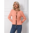 thumbnail image 6 of Hotiary Tie Front Cardigan for Women Lightweight Cropped Ribbed Knit Shrug Fall Open Front Bow Cardigan Tops S-XL, 6 of 10