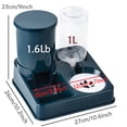 thumbnail image 3 of Juego de dispensador de agua con comedero automático para gatos, alimentador de agua y comida para mascotas automático inclinado 2 en 1, alimentador de alimentos por gravedad y bebedero,Green, 3 of 7