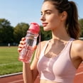 thumbnail image 5 of Clear Water Bottle,Portable Sports Water Bottle,Large Capacity Sports Water Cup,Reusable Water Bottle Bottle,Leakproof Water Jug for Gym Travel Outdoor Hiking Camping Running,8.66 inch(Red3), 5 of 9