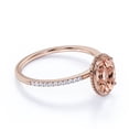 thumbnail image 3 of JeenMata 1.75 Carat Antique Design created morganite and Moissanite Oval Cut Engagement Ring in Rose Gold, 3 of 6