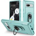 thumbnail image 1 of KOMI pour Google Pixel 8, Étui avec Protecteur d'Écran, Béquille Anneau Réglable à 360° Intégrée, Protection Militaire, Armure Antichoc - Vert, 1 of 5