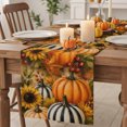thumbnail image 2 of Fall Pumpkins Cotton Linen Rectangle Table Runners 13"x72", Thanksgiving Autumn Farmhouse Rustic Sunflower Coffee Table Runner Dresser Scarves Table Runners for Wedding Party Banquet Dinner Decor, 2 of 8
