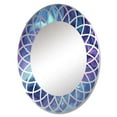 thumbnail image 2 of Designart "Marble Fusion in Turquoise and Purple II" Abstract Round Wall Mirror - Modern Oval Printed Decorative Oversized Mirror - Multiple Color Options, 2 of 4
