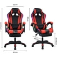 thumbnail image 3 of Chaise de Jeu avec Haut-Parleurs Compatibles Bluetooth et Lumières LED RGB, Chaise de Jeu Ergonomique avec Massage, Chaise de Jeu Vidéo Réglable en Hauteur, Dossier Haut avec Support Lombaire Noir et Rouge, 3 of 8