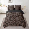 thumbnail image 2 of Homewish Brown Cheetah Print Bedding Comforter Set 7 Pieces, Fashion Abstract Polkadot Full Bedding Set, Teens Adult Men Women Reversible Fitted Sheet Flat Sheet, Microfiber Bedroom Decor, 2 of 7