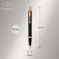 thumbnail image 3 of Parker IM Medium Hardness tip Pen, multicolor Black Lacquer Golden Trim Gift Box Parker Unisex, 3 of 7
