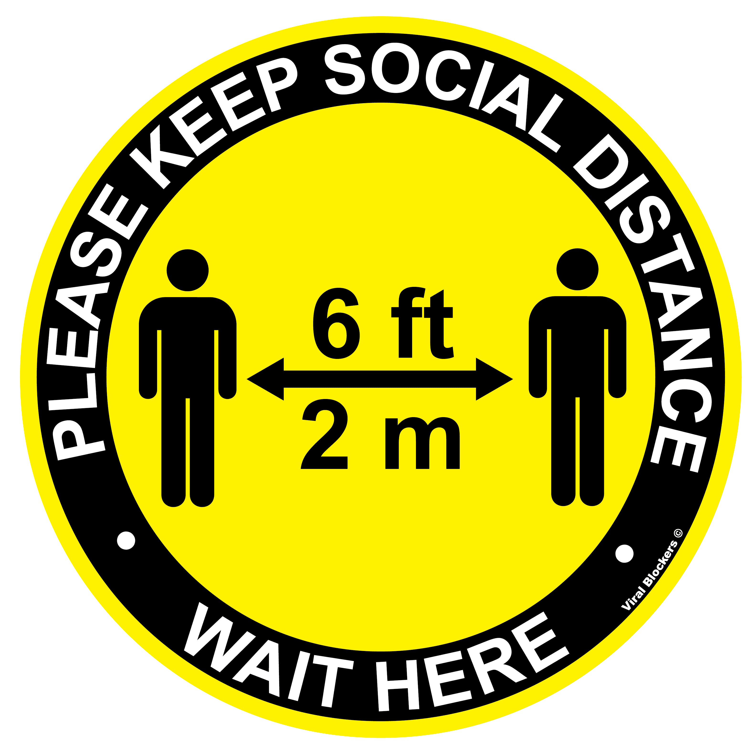 10 pk Social Distancing Floor Decals for carpet and tile Stand Here