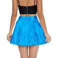 thumbnail image 6 of VUPSGEZ Women's Solid Shiny Flared Pleated Mini Skirt Sexy Costume Party Skirt (Blue,XL), 6 of 8
