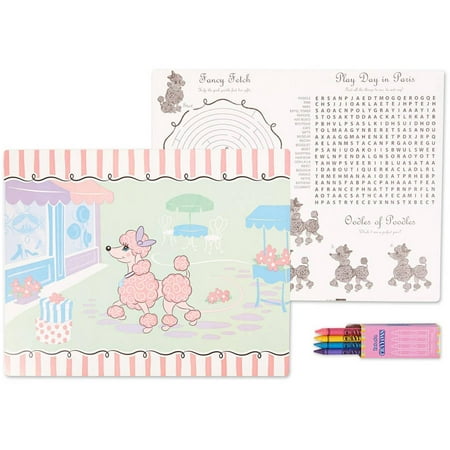 Pink Poodle in Paris Activity Placemat Kit for 4