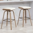 thumbnail image 2 of Set of 2 Aulani Light Brown Upholstered Metal Frame Counter Stool with Puffy Cushions, 2 of 8