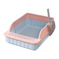 thumbnail image 2 of Bandeja de Arena para Mascotas Abierta Inodoro Perfecl con Marco Recipiente de Baño Profundo a Prueba de Salpicaduras Cucharas Fáciles de L Azul rosado, 2 of 8