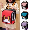 thumbnail image 1 of Student Backpack Cute Cartoon Large Capacity Waterproof Adjustable Strap Smooth Zipper Book Storage Unisex 2D Drawing Girls Boys Daypack Travel Rucksack for Daily Use, 1 of 7