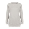 thumbnail image 4 of Yigetop Womens Long Sleeve T Shirts Womens Casual Crew Neck Long Sleeve Tunic Tops Basic Loose Fit Layering Tops with Pockets Long Sleeve Tunic Tops for Women Grey 2XL, 4 of 4