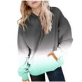 thumbnail image 2 of Bnwani Hoodies for Girls Crew Neck Long Sleeve Pockets Sweatshirt Gradient Graphic Printed Tops Pullover, 2 of 9