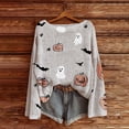 thumbnail image 2 of Breezora Tricot Imprimé Halloween pour Femmes Manches Longues Col Rond Décontracté Léger Automne et Hiver Taille TTG Jaune Clair, 2 of 3