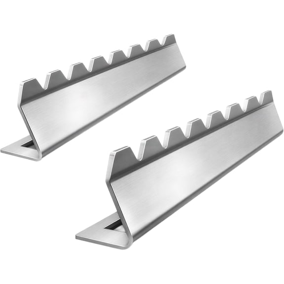 Barbecue Skewer Kabob Rack For Shish Kebab Skewers-Stainless Steel Compatible with Wood Round Steel Flat or Bamboo Skewers Universal Holder for Grill BBQ Grilling Accessories 2 Pack