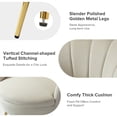 thumbnail image 6 of Velvet Futon Loveseat Sofa, 2-Seater Upholstered Couch with Flower-Shaped Back and Gold Metal Legs Tan, 6 of 9