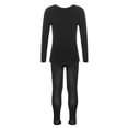 thumbnail image 4 of JanJean Girls Thermal Underwear Set for Kids Long Johns Set Base Layer Long Sleeve Top with Pantyhose Type C Black XL, 4 of 7