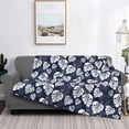 thumbnail image 2 of Yiaed White Leaves Print Blanket Throw Blanket Soft Cozy Flannel Blanket for Home Bed Sofa Couch Chair-40"x30", 2 of 6