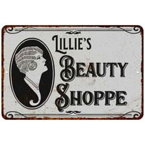 Lillie's Beauty Shoppe Chic Sign Vintage Decor 8x12 Metal Sign 208120021236