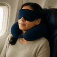 thumbnail image 6 of Kathy Ireland Travel Neck Pillow, 2 Piece set with Eye Mask Navy, 6 of 6