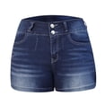 thumbnail image 5 of Gubotare Womens Jean Shorts High Waisted 2025 Jean Shorts for Women Basic Wash Stretchy Solid Denim Summer Hot Short Y2k Casual Shorts (Dark Blue,Size XXL), 5 of 9