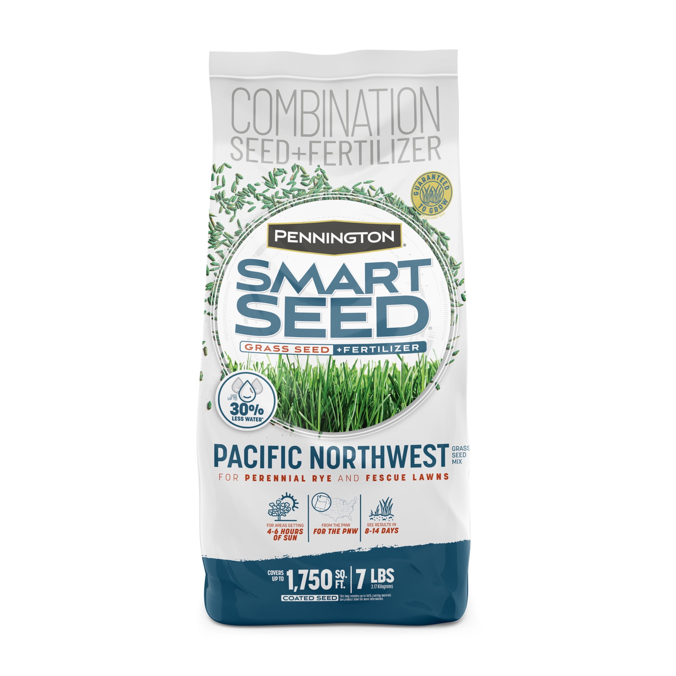 Pennington Smart Seed Pacific Northwest Grass Seed Mix, for Sun to Partial Shade, 7 lb. New Bag