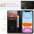 thumbnail image 6 of Leather Case for iPhone 11 Card Slot Folio Flip Wallet Case for iPhone 11 Premium PU Magnetic Kickstand Cover Soft TPU Inner Case Brown, 6 of 7