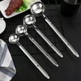 thumbnail image 3 of Mobutofu 4Pcs Stainless Steel Spoons for Home Kitchen Bar Long Handle Hanging Hook Silver 13.36In Serving Spoons, 3 of 7