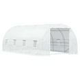 thumbnail image 2 of Outsunny 20' x 10' x 7' Walk-In Tunnel Greenhouse with Zippered Door & 8 Mesh Windows, Large Garden Green House Kit, Galvanized Steel Frame, White, 2 of 9