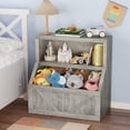 thumbnail image 1 of Eastvita 32-Inch Tall Wooden Bookcase Cabinet Bookshelf Toy Storage Organizer with Key Features (Grey), 1 of 7