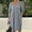 Gray, variant on Kmdttou Plus Size Summer Dress for Women's Fashionable Loose Casual Dress Straight Tube Solid Color Pocket Round Neck Medium Length Dress Short Sleeved Round Neck Dress